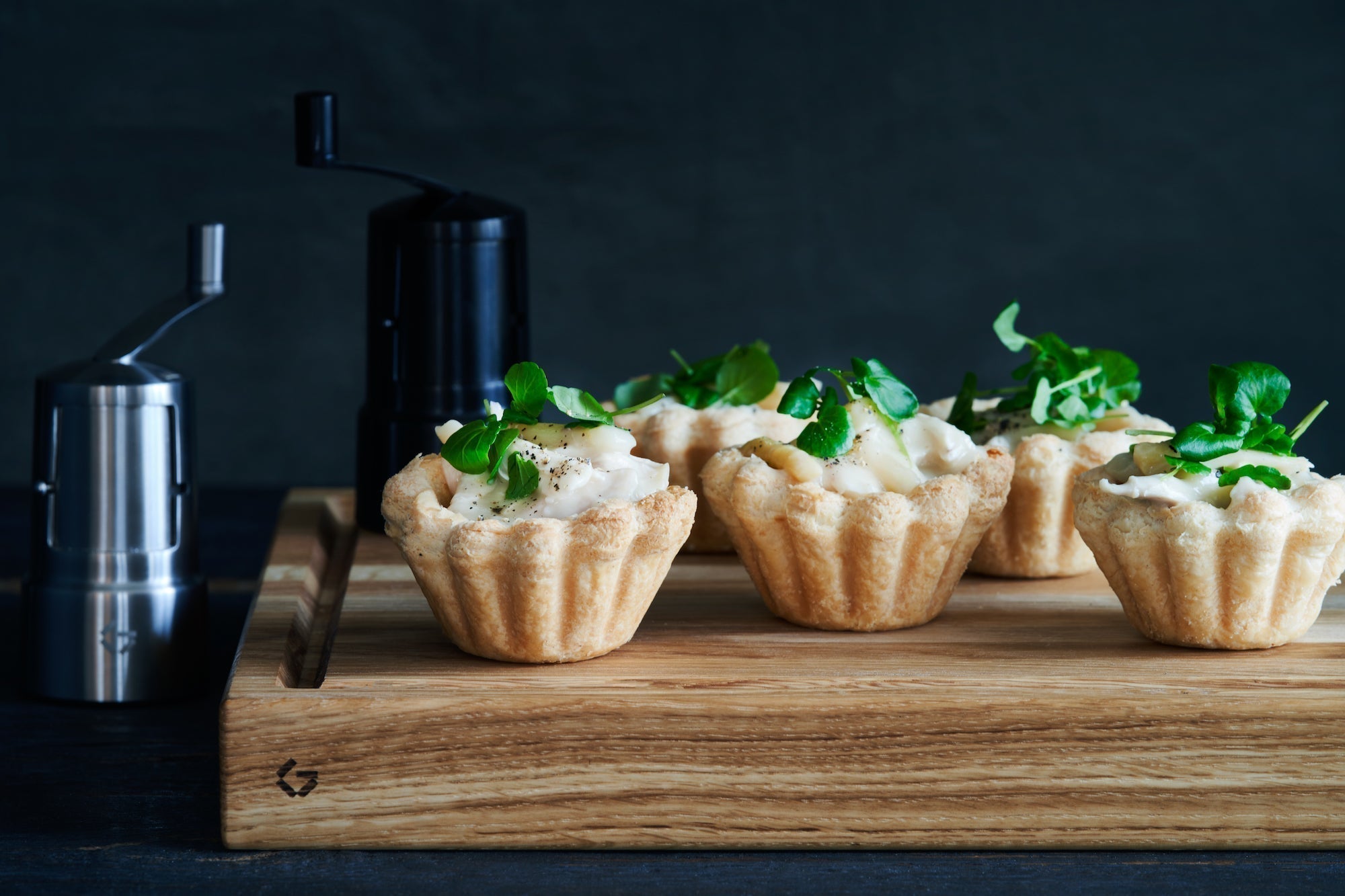 Tarteletter med høns i asparges - Gastrotools.dk